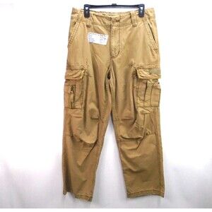 Vintage Aeropostale RARE Military Paratrooper Cargo Pants Mens 31X30 (34x30) Tan
